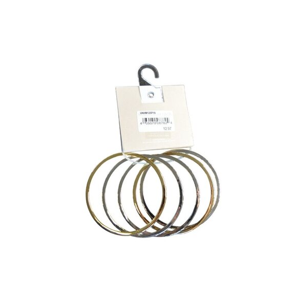 14th & Union Gold & Silver-Toned Nickel Free Bangle Bracelets set of 6 - Picture 3 of 7